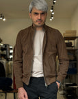 Giubbino in pelle scamosciata