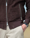 Giubbino in pelle scamosciata