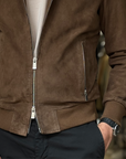 Giubbino in pelle scamosciata