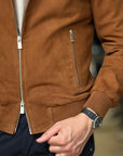 Giubbino in pelle scamosciata
