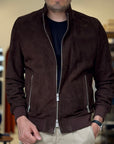 Giubbino in pelle scamosciata