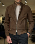 Giubbino in pelle scamosciata