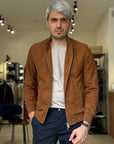 Giubbino in pelle scamosciata