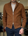 Giubbino in pelle scamosciata