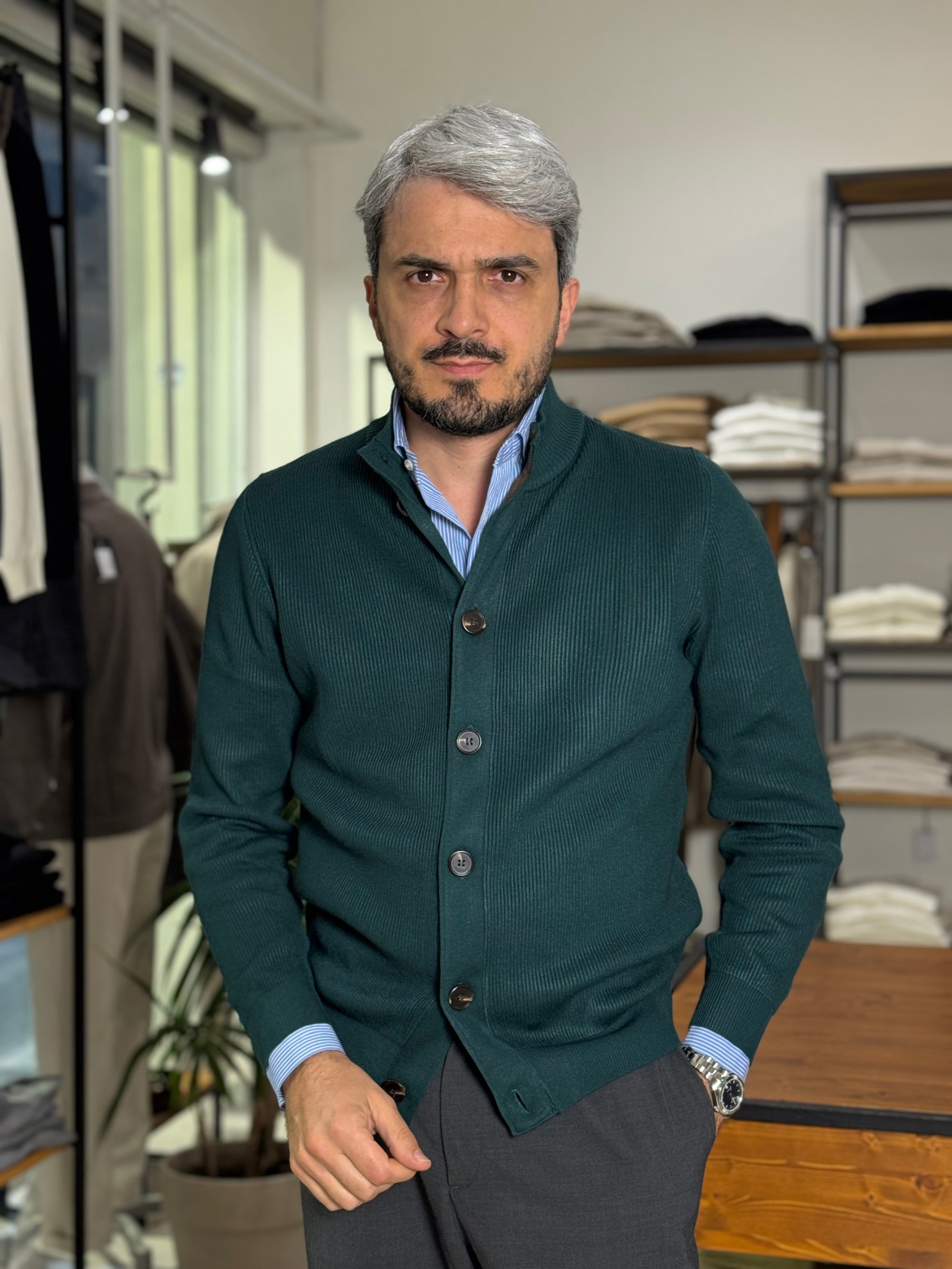 Declar - Maglia a Coste con bottoni