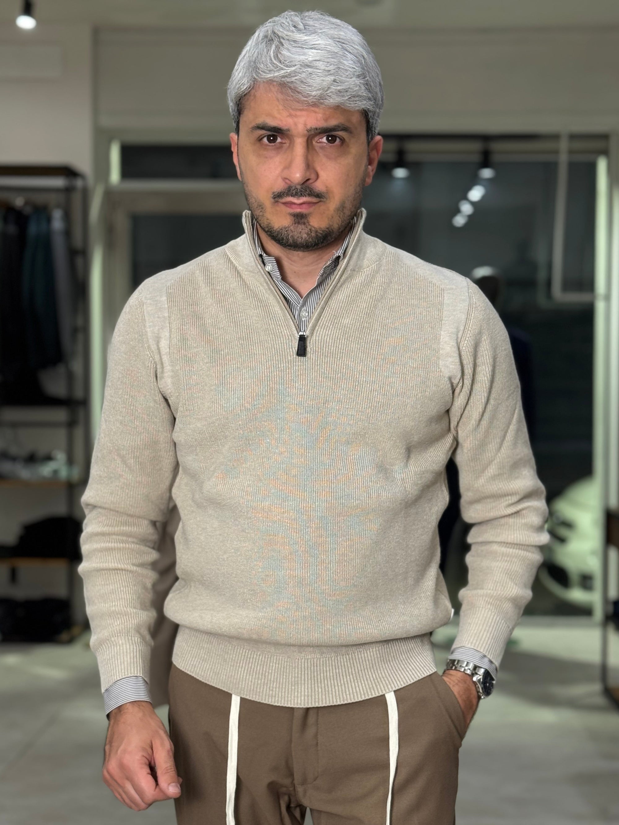 Maglia Zip a coste SEINSE 3138