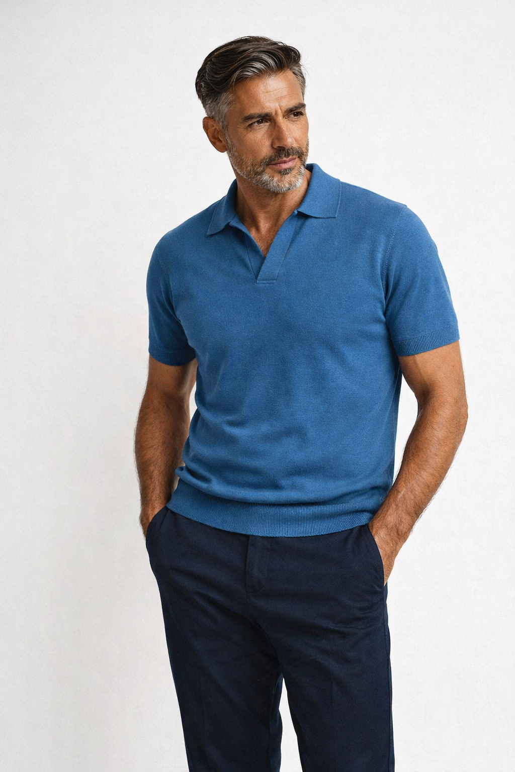Polo Filo Cotone Collo a Punta