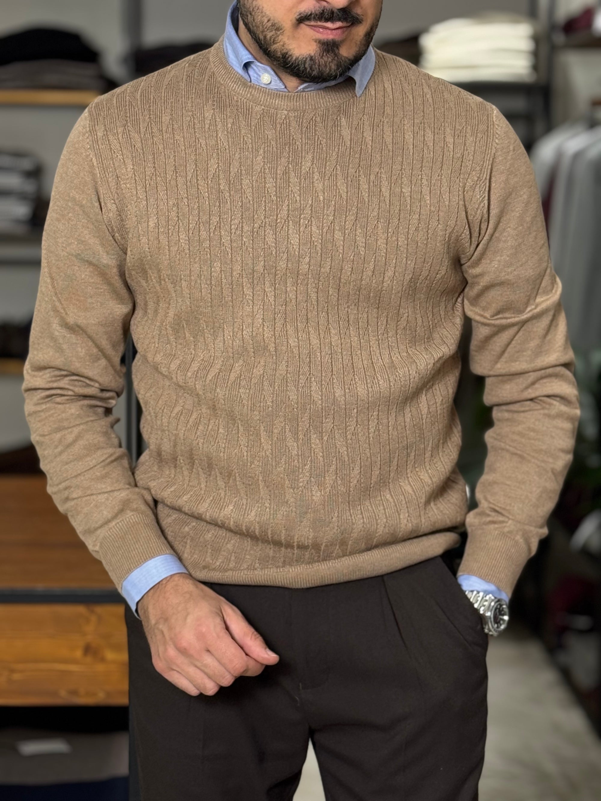 Maglia Tramato a coste SS 3086