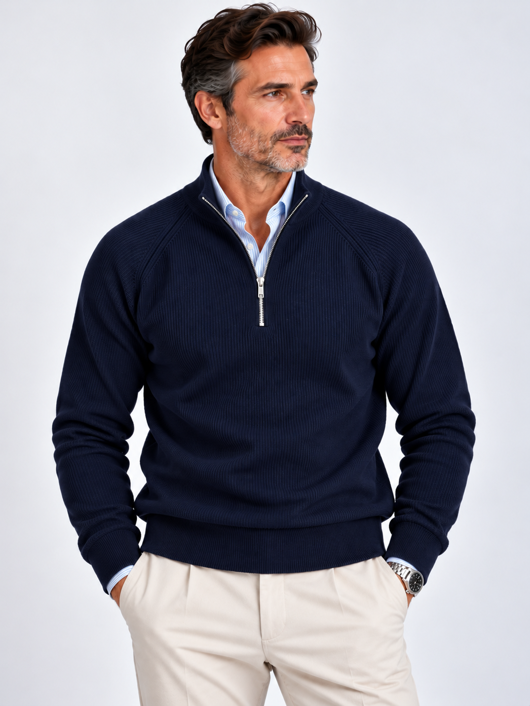 Maglia Zip a coste SEINSE 3388